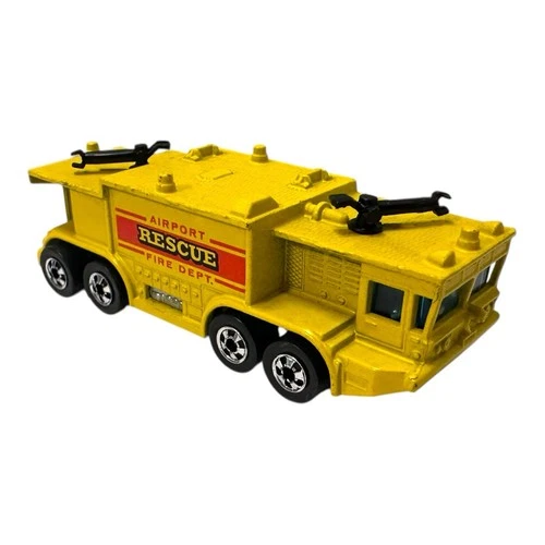 VTG 1979 Hot Wheels Diecast 1/64 Yellow Airport Rescue Fire Dept Truck Hong Kong