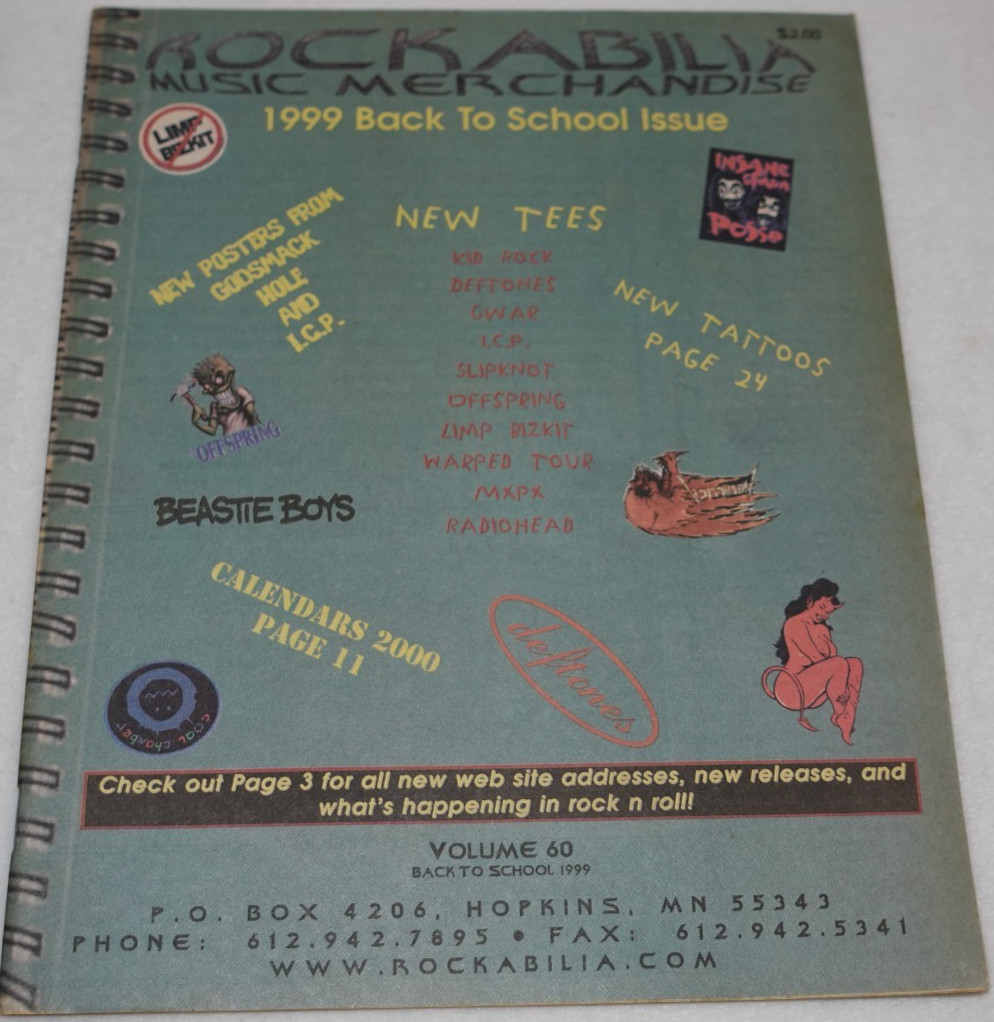 Rockabilia Music Merchandise 1999 Back To School Issue Original Catalog