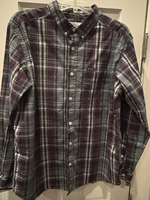 Columbia Men's Large Blue/Maroon Plaid Long Sleeve Button Down Casual Shirt-EUC - Image 1 of 4