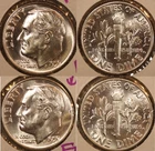 1959 P&D Roosevelt Dimes GEM BU US Coins FULL BANDS! (2 Coins)