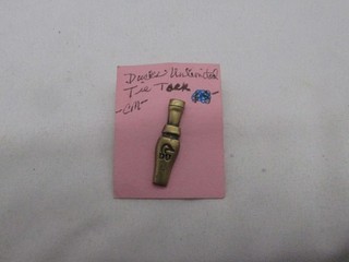 Cravatta vintage Ducks Unlimited tono oro 1" #4N