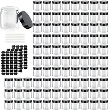 90 Pack 4 Oz Plastic Containers with Lids, Clear Travel Size Leak Proof Makeu...