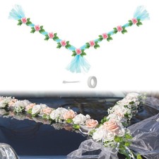 Wedding Car Flower Artificial Flowers Bouquet Set Decoration Blue, Pink