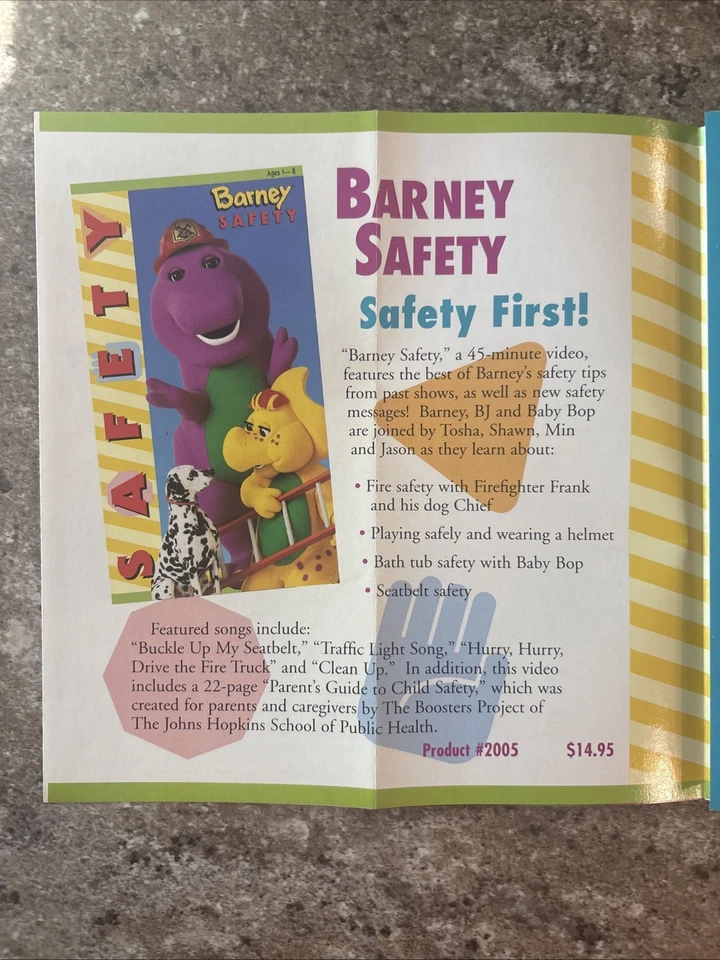 Folleto promocional Barney Universal Studios vintage 1995 anuncio de producto Barney años 90 raro Foto 4 de 4