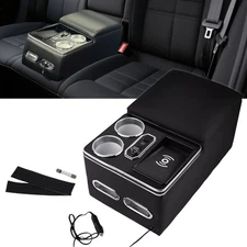 7 Colors Rear Bench Seat Organizer Truck Seat Car Center Console Black Universal