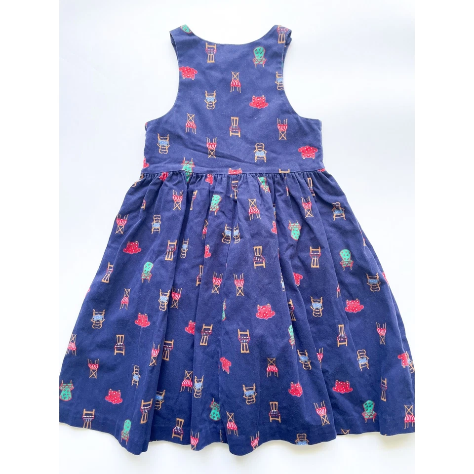 Girl's Vintage Hartstrings Navy Blue Cotton Chair Dress Size 6 - Image 2 of 4