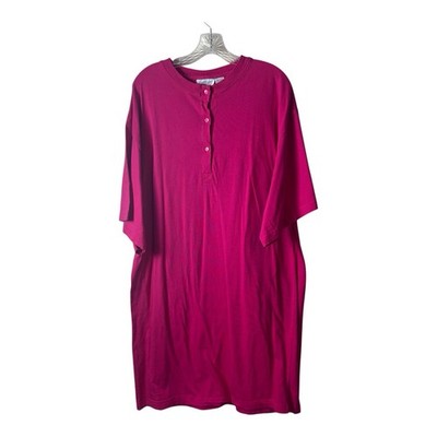 Kathryn House Dress One Size Fit Most Pink Henley Sleep Dress T Shirt Lounge