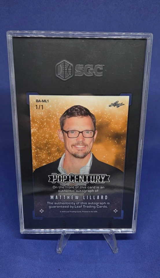 2025 Leaf Pop Century Matthew Lillard 1/1 Auto Super Prismatic Gold Sgc 8.5 - Image 2 of 2