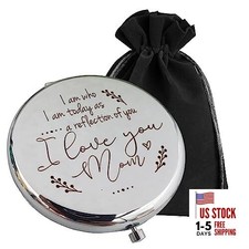 Mother of the Bride Gifts from Daughter, Compact Mirror, Mother of the Silver