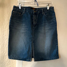 Route 66 Blue Denim Knee Length Straight Pencil Skirt Juniors 13/14 Pockets