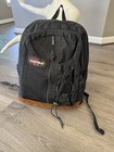 Vintage 90s EASTPAK BLACK Backpack Bag Day Pack Leather Suede Bottom USA 🔥🔥