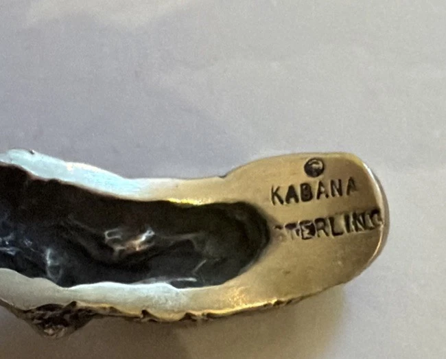 PULSERA BRAZALETE VINTAGE KABANA PLATA ESTERLINA 925 DELFINES EN ONDAS Foto 4 de 4