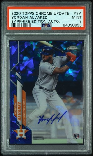 2020 Topps Chrome Update Sapphire Autograph Yordan Alvarez #RA-YA (AU, RC) PSA 9