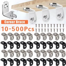 Lot of  L Bracket Corner Brace Sets Silver Stainless Steel 90 Degree Right Angle