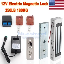 Electric Magnetic Lock Door Access Control System 180KG Remote Controls Kit