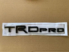 Bright Black TRD PRO Emblem Badge Decal Sticker 4Runner Tacoma Tundra Blackout
