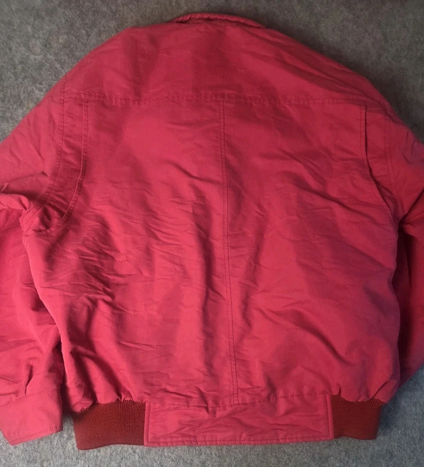 GANT Flyer USA Bomber Red Jacket Leather Collar Vintage 90s Men’s Large  - Image 4 of 4