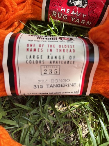 Lot of (5) Aunt Lydia's Heavy Rug Yarn • Tangerine • 70 yrds each •NOS - Picture 3 of 4