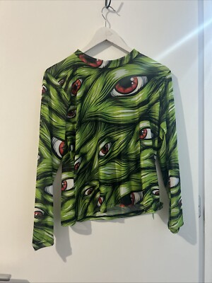 BLACKMILK GREEN ZOMBIE LONG SLEEVE MESH TOP SZ XL BNWT     (H18