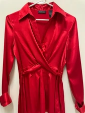 Women's New York & Company long sleeve shirt red size 4 NEW NWT MSRP $36