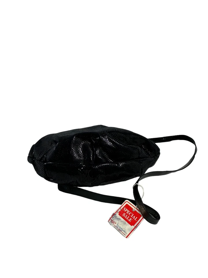 Bolso de cuero genuino vintage FRANCO BELLINI azul marino con estampado de lagarto Foto 4 de 4