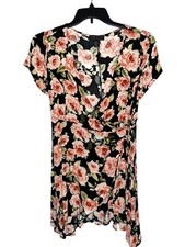 Forever 21 Plus Size Black Floral Wrap Dress Size 1X