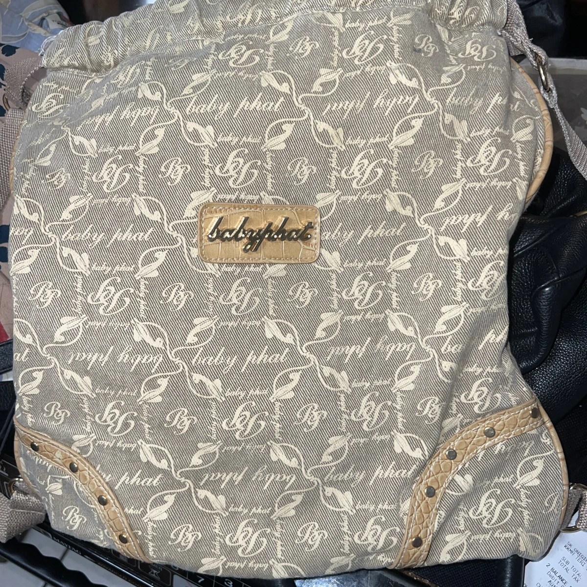 Baby Phat Gold Colored Backpack 11x14” Y2K Style Adjustable Straps Logo Design Y2K Baby Phat Gray Logo Drawstring Backpack | Mercari main image 2