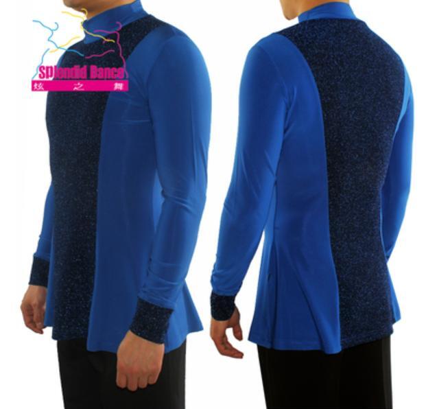 Camisa Latina Empalme Para Hombre Para Salón Baile Latino Disfraz Calce Ajustado Camisas Prendas para el torso