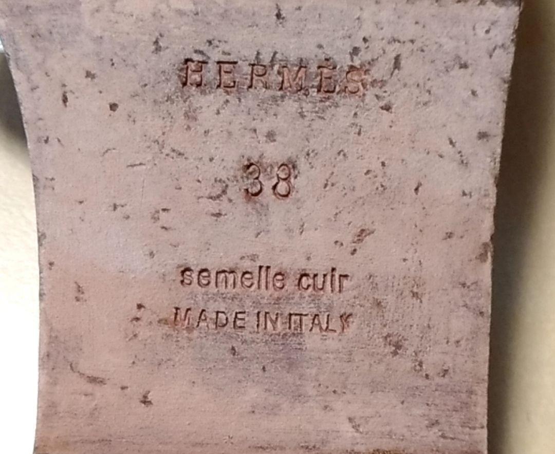 Hermes Sandals White Brown Oran Python Snakeskin … - image 6