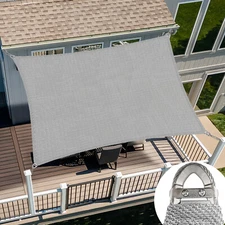 13-19ft Heavy Duty Steel Wire Cable Sun Shade Sail Canopy Customize Size Gray