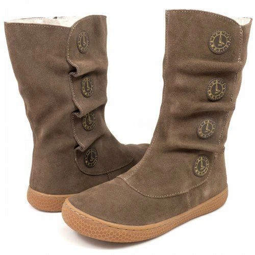 New Livie Luca girls 4 Boot Marchita Tiempo Taupe Brown Leather Ruched toddlers - Image 3 of 4