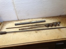 Antique Wood Bits and Boring Auger and Extension Rod 1 Lot of 4