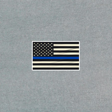 Thin Blue Line American Flag Decal - Support Police Law Enforcement Sticker 353