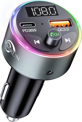 Bluetooth Adapter Car, SOARUN AUX Bluetooth 5.3 FM Transmitter Car Radio 54W (PD