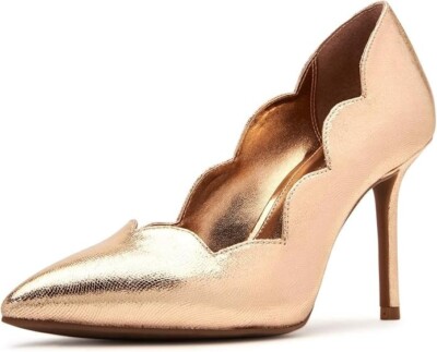 Katy Perry The Dina Size 7 M Women's Scallop Topline High Heel Pumps Rose Gold
