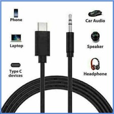 Type-C USB-C to 3.5mm Male Audio Jack AUX Cable Adapter for Car Stereo Samsung