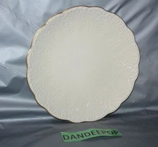 Lenox Wildwood 12.5" Scalloped Edge  Round Server Plate With 24K Gold Trim 