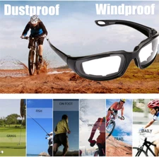 Clear Motorcycle Glasses Goggles Padded Sunglasses Anti Fog Lens Windproof Bike