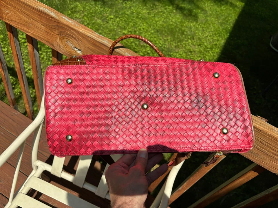 Samantha Brown Dowel Weekender Bolsa Tote de Viagem Vermelho Croco Em Relevo - Imagem 3 de 4