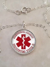 Choose Medical Alert Message Sterling Silver 925 Pendant Necklace 