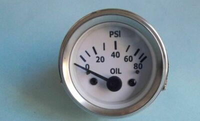 #ad 2quot; 52mm Electrical Oil Pressure Gauge Chrome Housing $14.38