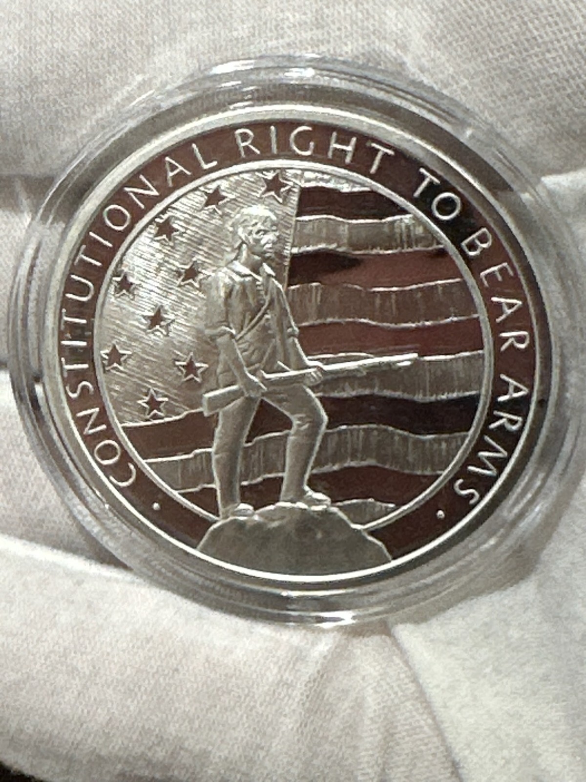 2 OZ .999 FINE SILVER ROUND 2ND AMENDMENT RIGHT TO BEAR ARMS BU IN ...
