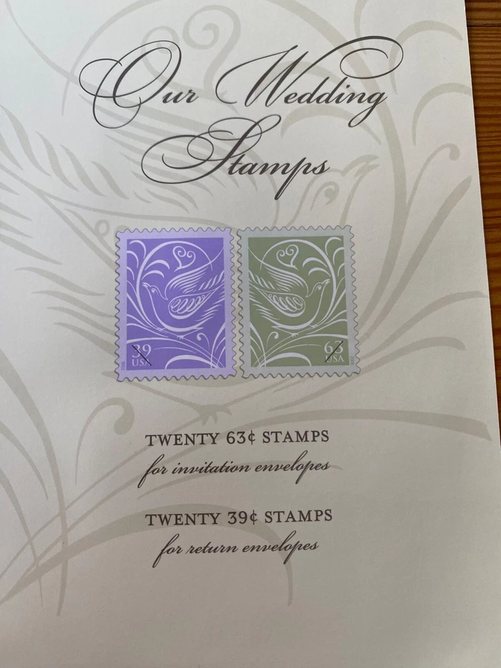 USA stamps Our Wedding Not Folded sheet, outbound and reply stamps - Image 3 of 4