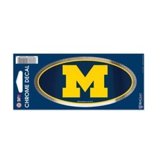 Michigan Wolverines Wincraft NCAA 3x7 Chrome Decal FREE SHIP 