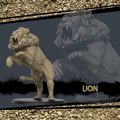 Löwe Miniatur Arena Glorious Gladiators für TTRPG wie D&D 5e Pathfinder DSA