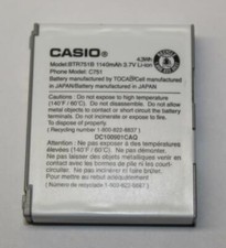 Casio BTR751B 1140mAh 3.7V Li-Ion Cellphone B...