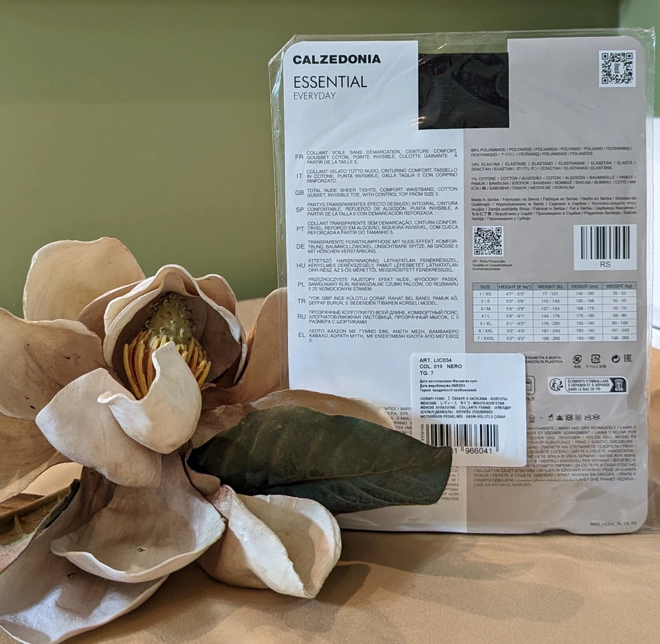 CALZEDONIA 20 DENIER PANTIMEDIAS ULTRA TRANSPARENTES TALLA 7/XXXL/NEGRAS Foto 3 de 4