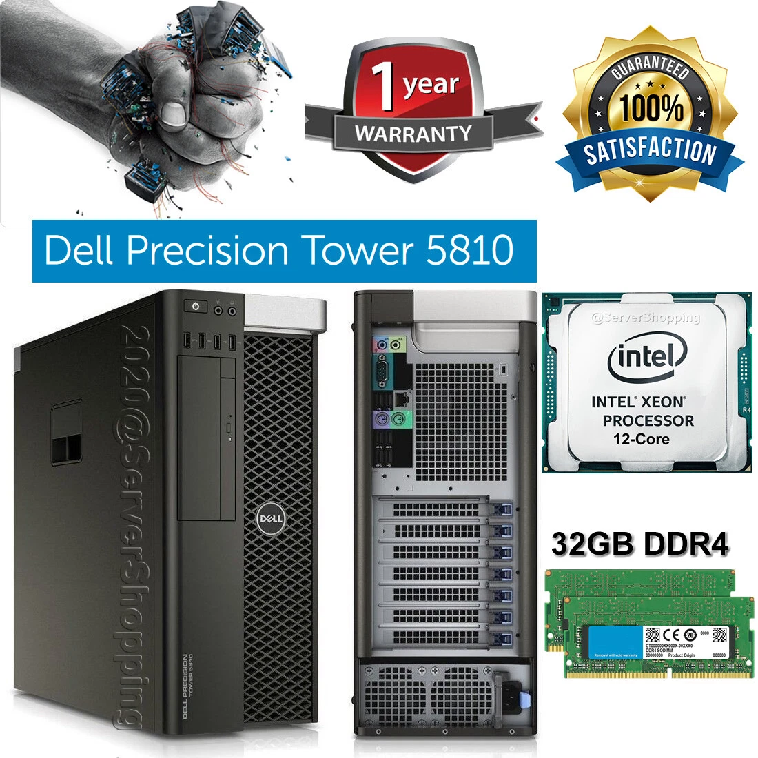 Dell Precision T5810 upto 12-CORE E5-2680v3 upto 3.80 GHz 4TB