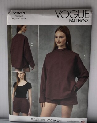 Vogue Patterns V1912 Top, Shorts Misses Sewing Patterns Sizes 18-26 New Uncut.