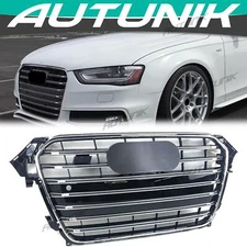 S4 Style Chrome Front Bumper Grill Radiator for 2013-2015 2016 Audi A4 S4 B8.5